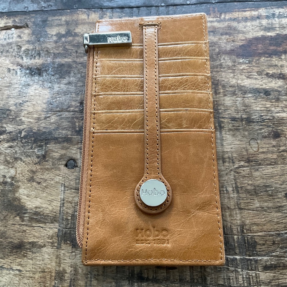 Hobo brand tan leather card case